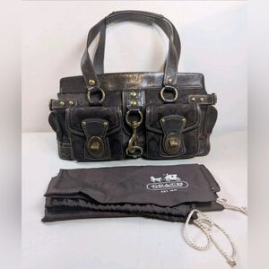 Coach Brown Signature Mandy 65th Anniversary Legacy Turnlock Shoulder Bag 11143